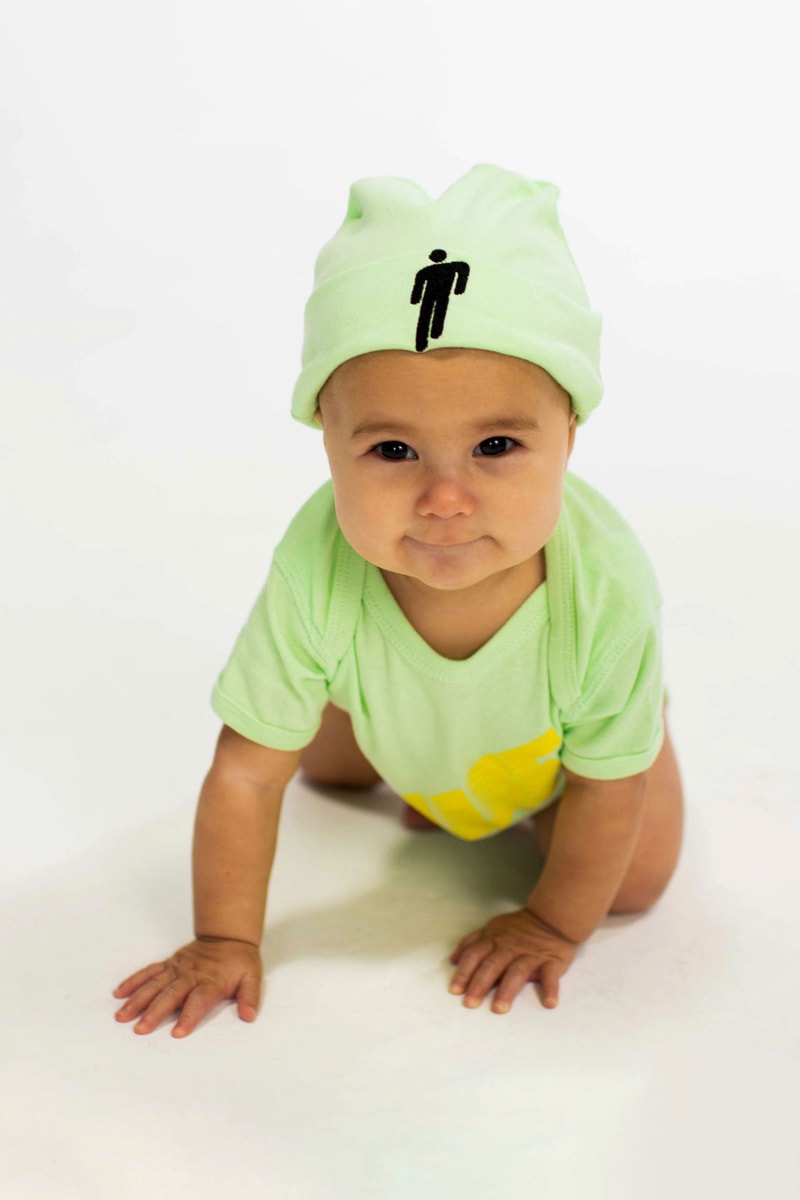 Billie Eilish Launches Kids & Infants Clothing Line merch lookbooks lime green graphics merch