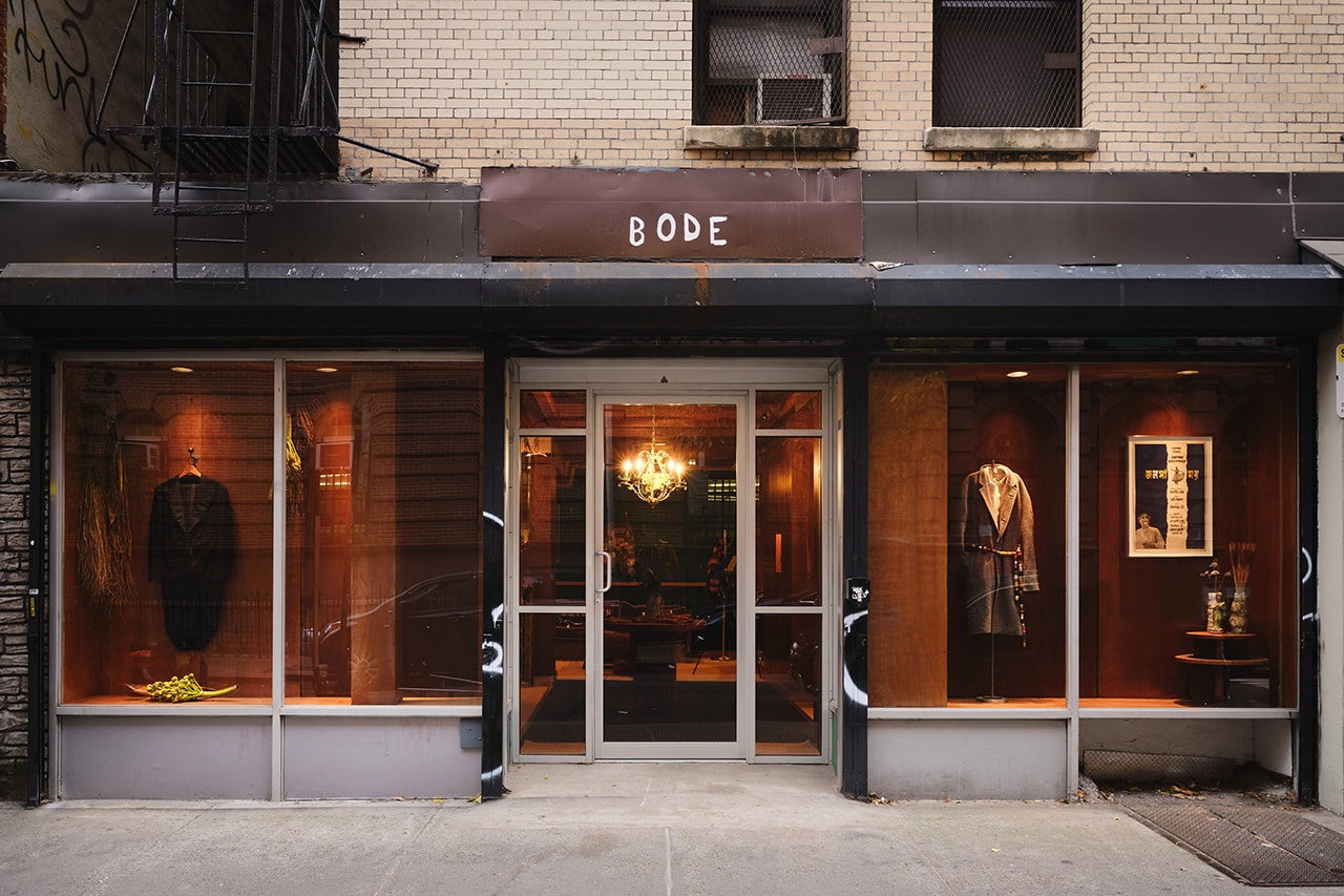 A Look Inside Bode New NYC Flagship Store Emily Adams Bode hotel lobby vintage green river project handmade collection apparel storefront inside design interior pillow green river project furniture new york city chinatown