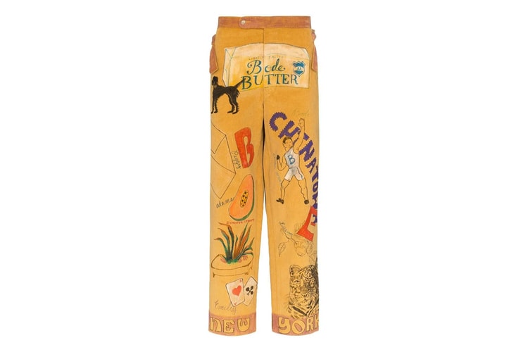 Bode's Multicolored Corduroy Pants Feature Bevy of Hand Drawn-Like Graphics