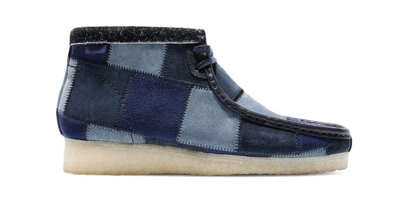 blue suede clarks wallabee