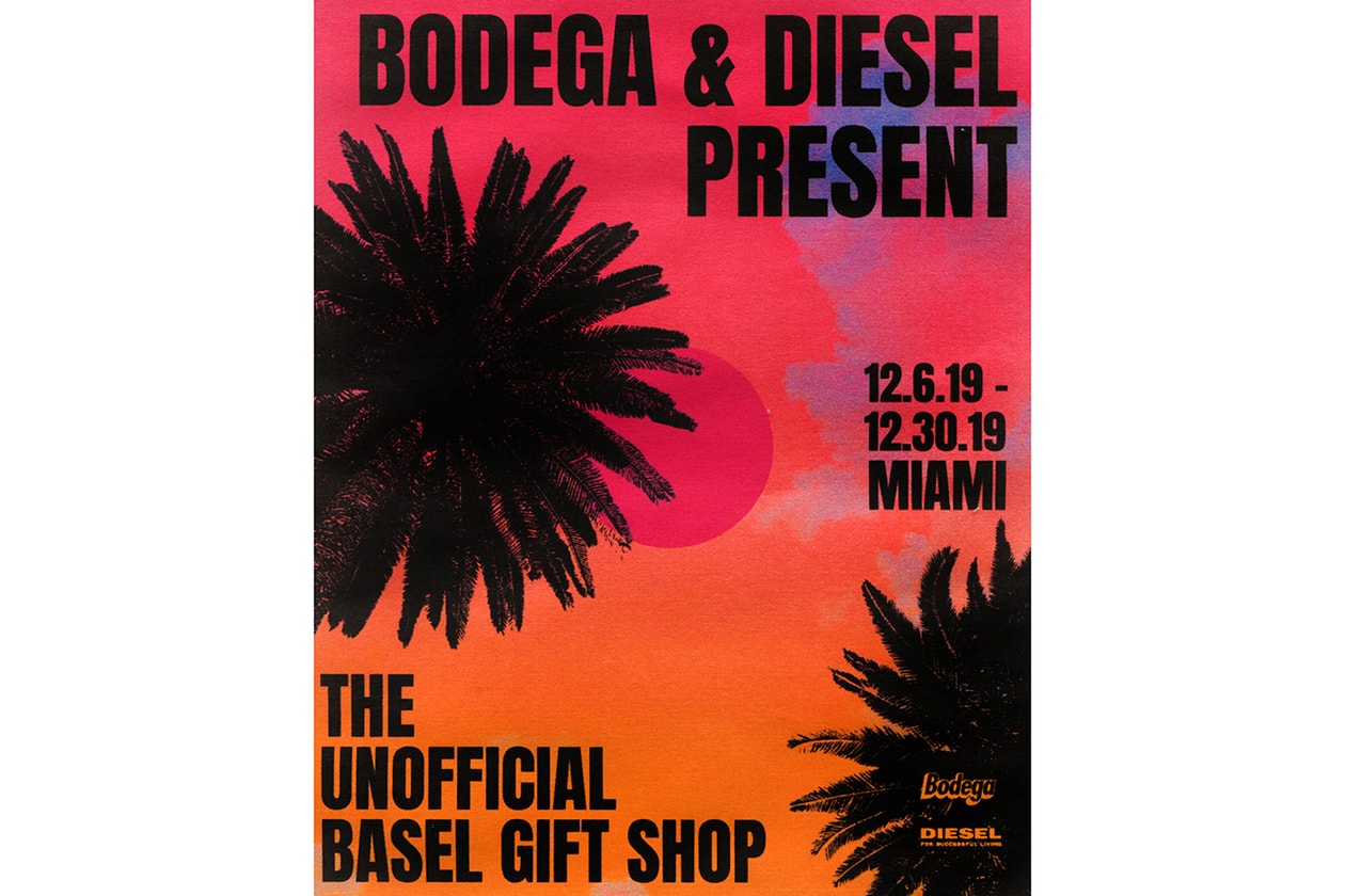 Bodega x Diesel Art Basel Miami Gift Shop Pop-Up unofficial event a cold wall eric emanuel exclusive drop denim december 2019 music dj radio ESTA, Towfu, Yellowtech, Where’s Nasty, and Smino lqqk studios