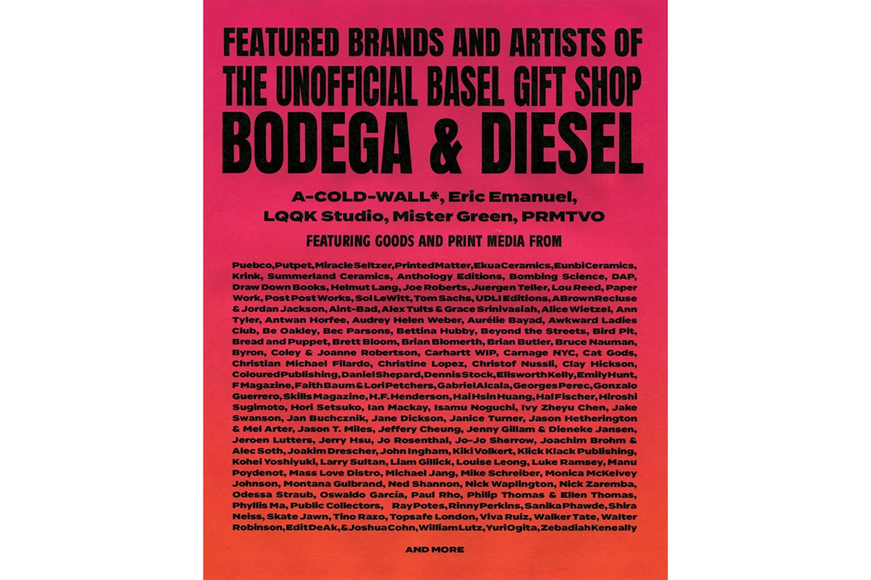 Bodega x Diesel Art Basel Miami Gift Shop Pop-Up unofficial event a cold wall eric emanuel exclusive drop denim december 2019 music dj radio ESTA, Towfu, Yellowtech, Where’s Nasty, and Smino lqqk studios