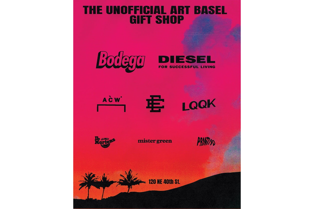 Bodega x Diesel Art Basel Miami Gift Shop Pop-Up unofficial event a cold wall eric emanuel exclusive drop denim december 2019 music dj radio ESTA, Towfu, Yellowtech, Where’s Nasty, and Smino lqqk studios