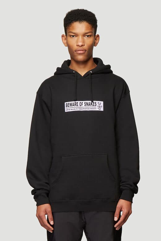SAINTWOODS x Bone Soda Capsule Collection LN-CC The Beware Of Snakes Hooded Sweatshirt Black White Bumper Sticker Longsleeve Blue Tour T-Shirt Beige