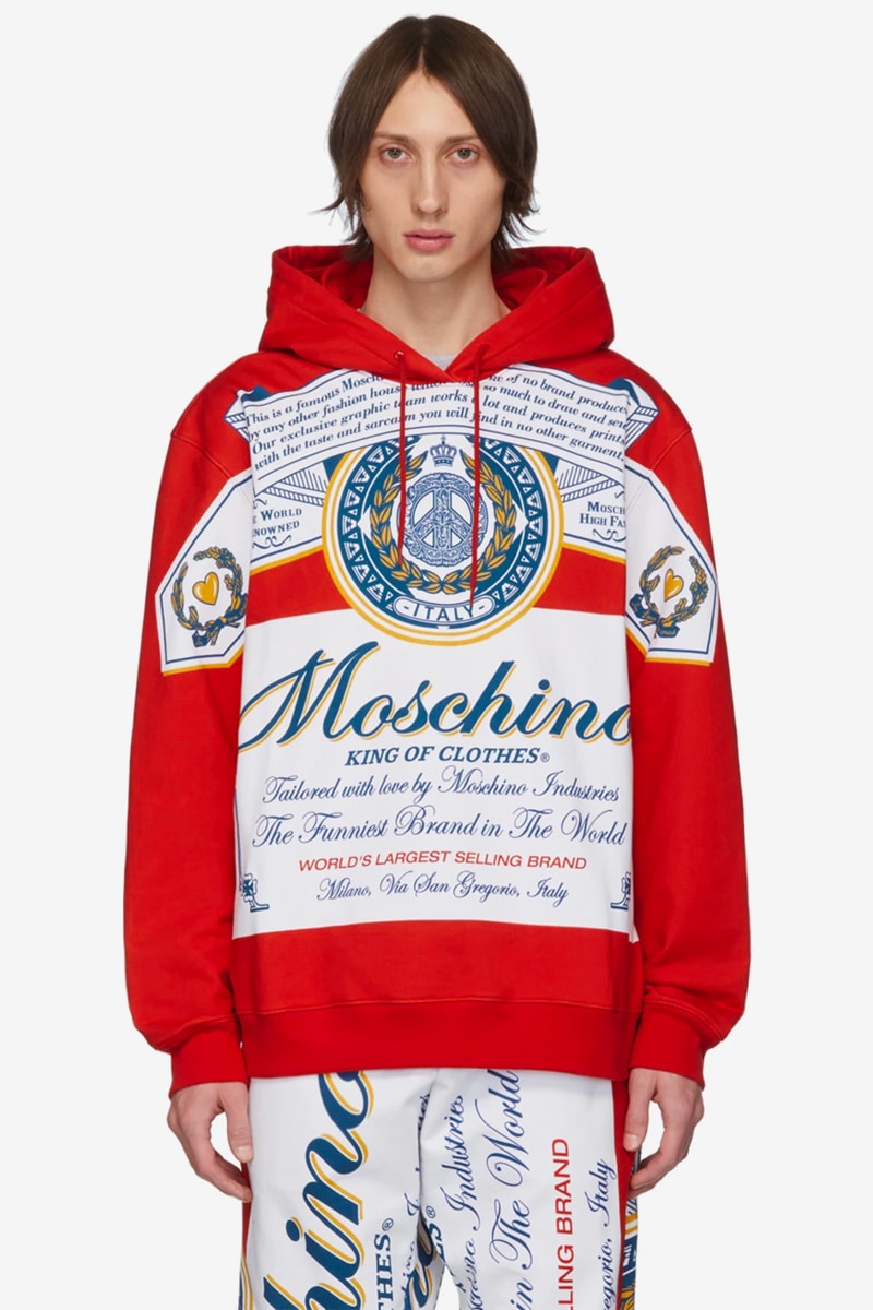 Budweiser Moschino collaboration collection fall winter 2019 Capsule Release Hoodie Sweaters Crewnecks Pants Apple Iphone Cases