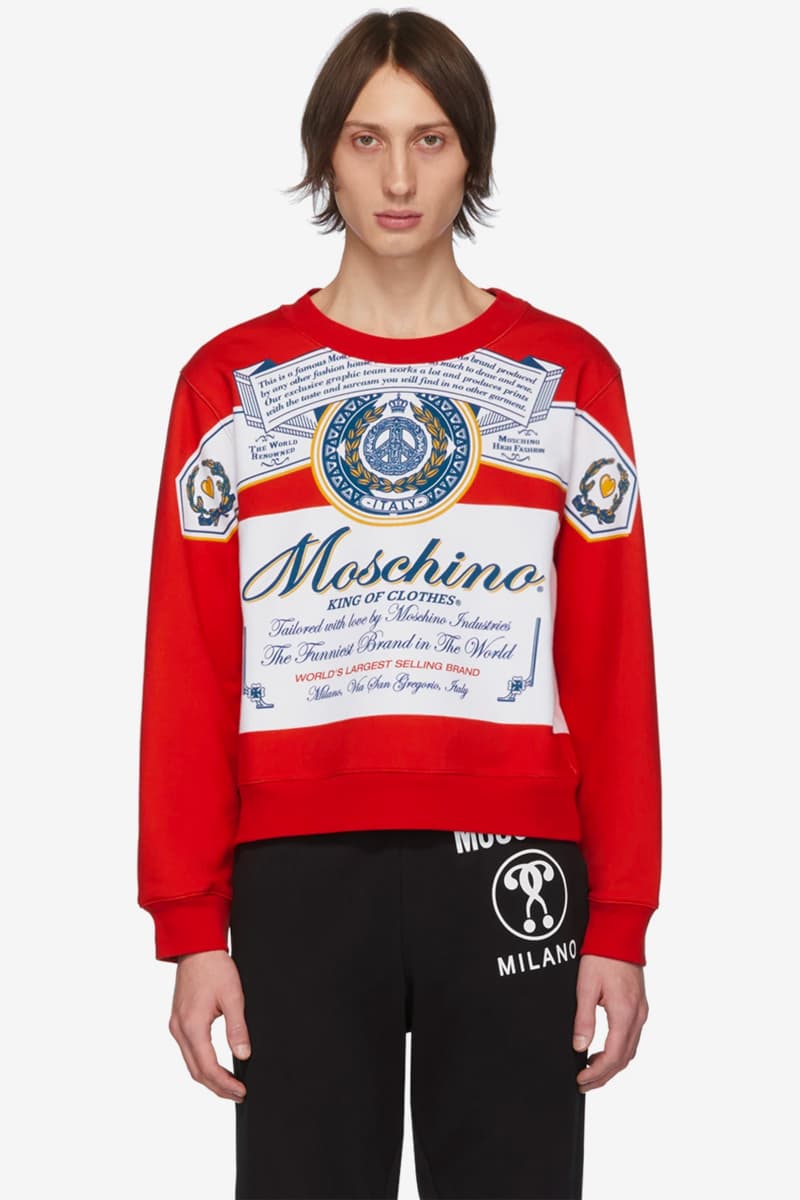 Budweiser Moschino collaboration collection fall winter 2019 Capsule Release Hoodie Sweaters Crewnecks Pants Apple Iphone Cases
