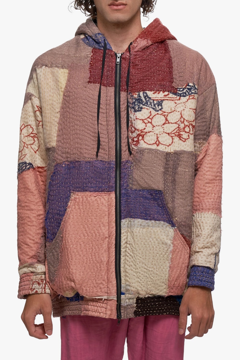 By Walid Releases New Patch Tricot Hayden Hoodies 250962M-PINK-MULTI 250962M-YELLOW-MULTI zip-up jacket sweatshirt drop date price release info made in england wool silk 