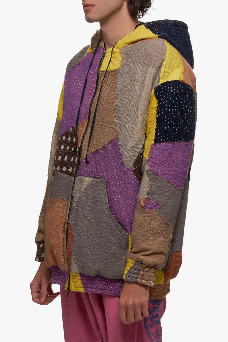 By Walid Releases New Patch Tricot Hayden Hoodies 250962M-PINK-MULTI 250962M-YELLOW-MULTI zip-up jacket sweatshirt drop date price release info made in england wool silk 