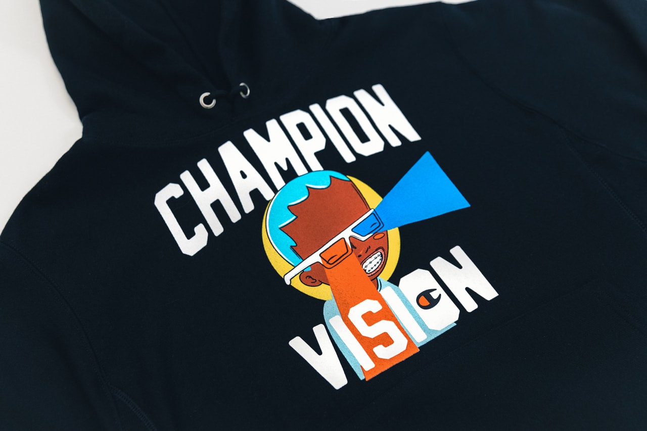 Champion In-Store Events Hebru Brantley Collaboration Champion Vision Hoodie Crewneck Reverse Weave Items Free Patches Los Angeles New York City Chicago Boston Philly Las Vegas