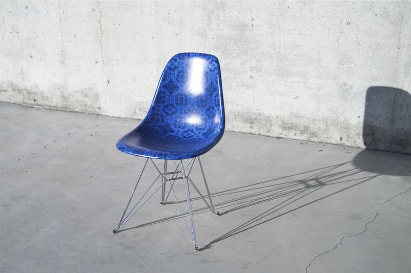 CLOT Modernica Fiberglass Side Shell Eiffel Chair Royale University Blue Silk Release Info Date Buy Edison Chen Kevin Poon Kpee