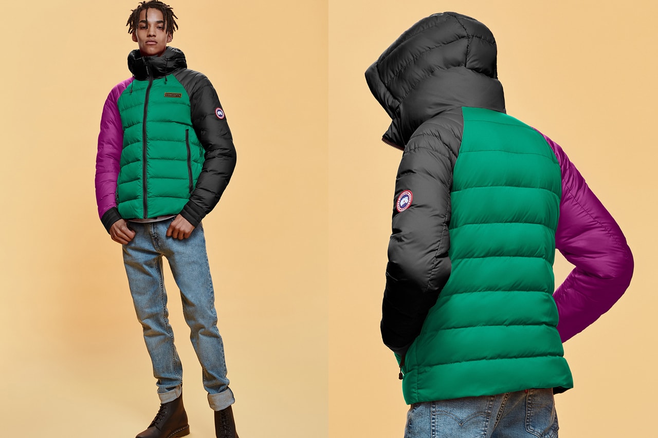 concepts canada goose winter 2019 legacy jacket collaboration release reversible 90s colorblocking trend mens puffer coat 
