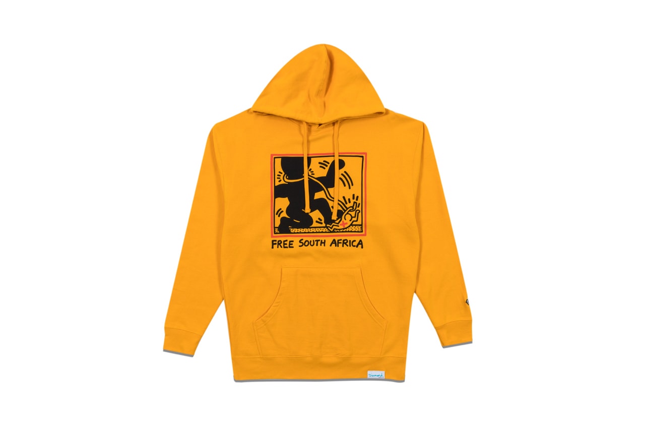 Keith Haring x Diamond Supply Co. Collection Info T-shirts Hoodies Long Sleeves Shorts Hats Sweatpants Wool Jackets Denim Jackets Dancing Figures Radiating Baby Barking Dog Three-Eyed Monster
