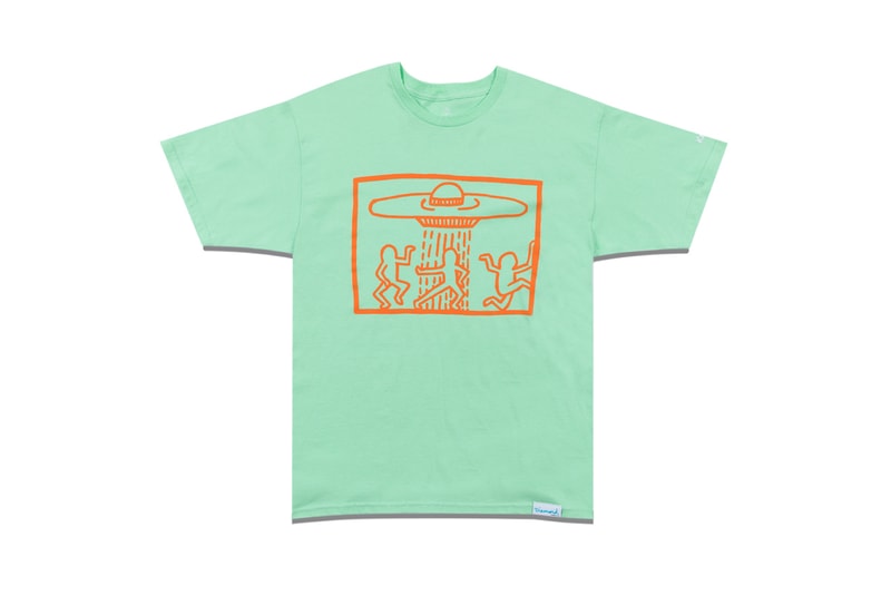 Keith Haring x Diamond Supply Co. Collection Info T-shirts Hoodies Long Sleeves Shorts Hats Sweatpants Wool Jackets Denim Jackets Dancing Figures Radiating Baby Barking Dog Three-Eyed Monster