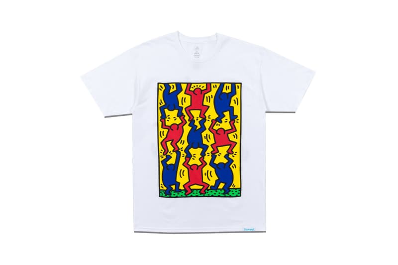 Keith Haring x Diamond Supply Co. Collection Info T-shirts Hoodies Long Sleeves Shorts Hats Sweatpants Wool Jackets Denim Jackets Dancing Figures Radiating Baby Barking Dog Three-Eyed Monster