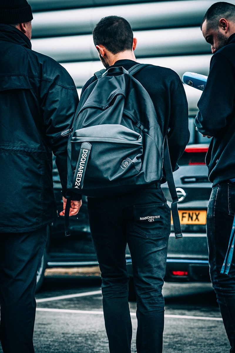 manchester man city dsquared2 pre match uniforms outfit kit release information first look sterling de bruyne aguero buy cop purchase