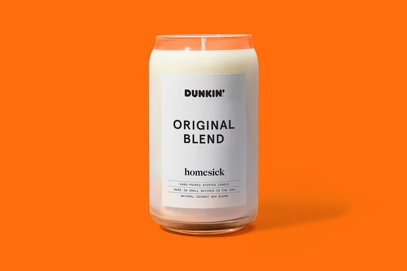 Dunkin' Donuts x Homesick Candle Range Donut Scent Peppermint Mocha Original Blend Coffee Old Fashioned Glazed American US Smells Homeware Natural Coconut Wax Presents Winter Fall Christmas Thanks Giving Season