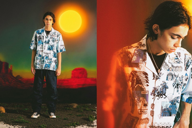 Elhaus Fall/Winter 2019 Lookbook Collection Long Sleeves T-shirts Shirts Jackets Utility Vagabond Pants Hats Cowboys Indians Stripes Hoodies Green Black Blue Brown Pink White