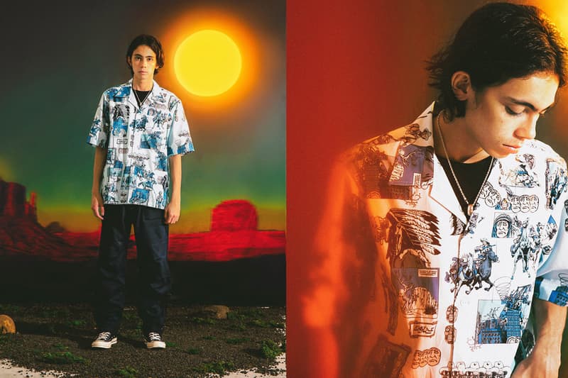 Elhaus Fall/Winter 2019 Lookbook Collection Long Sleeves T-shirts Shirts Jackets Utility Vagabond Pants Hats Cowboys Indians Stripes Hoodies Green Black Blue Brown Pink White