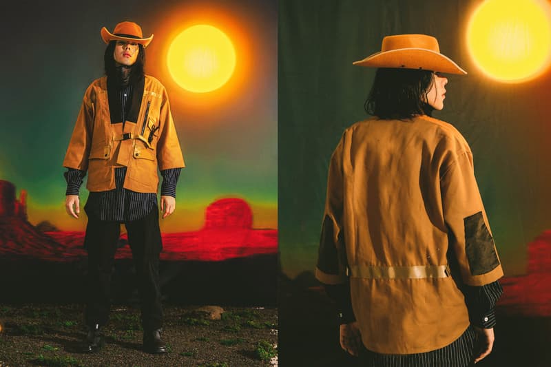 Elhaus Fall/Winter 2019 Lookbook Collection Long Sleeves T-shirts Shirts Jackets Utility Vagabond Pants Hats Cowboys Indians Stripes Hoodies Green Black Blue Brown Pink White