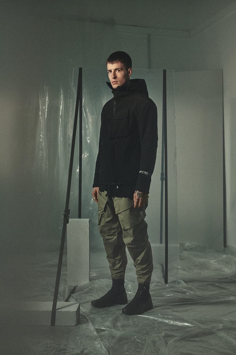 Enfin Levé Collection XIV Lookbook outerwear techwear Schoeller Dryskin with merino backing or kangaroo leather Thinsulate® or Polartec® Alpha® technical apparel pants trousers