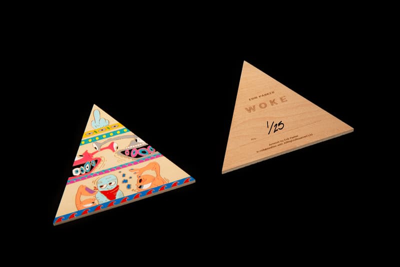Erik Parker 'WOKE' Painted Wood Sculpture AllRightsReserved Pyramid Psychedelic Heads