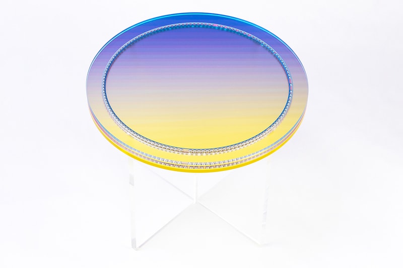 Subtractive Variability Circular Side Table 2 Felipe Pantone Configurable Art furniture acrylic transparent uv paint customizable design 