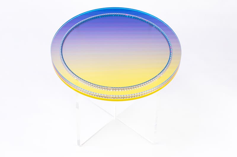 Subtractive Variability Circular Side Table 2 Felipe Pantone Configurable Art furniture acrylic transparent uv paint customizable design