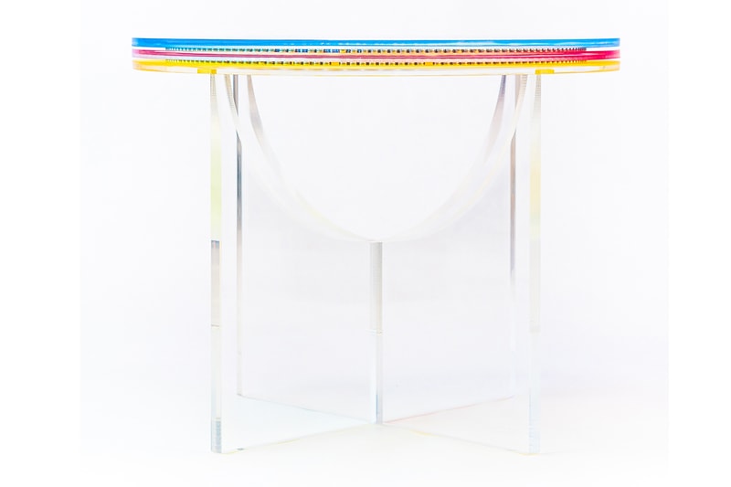 Subtractive Variability Circular Side Table 2 Felipe Pantone Configurable Art furniture acrylic transparent uv paint customizable design 