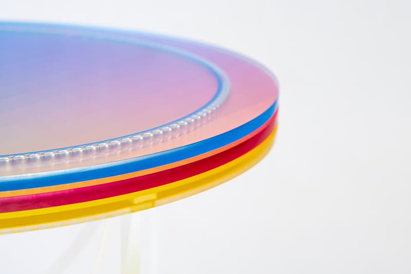 Subtractive Variability Circular Side Table 2 Felipe Pantone Configurable Art furniture acrylic transparent uv paint customizable design