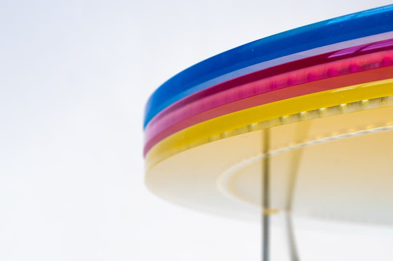 Subtractive Variability Circular Side Table 2 Felipe Pantone Configurable Art furniture acrylic transparent uv paint customizable design