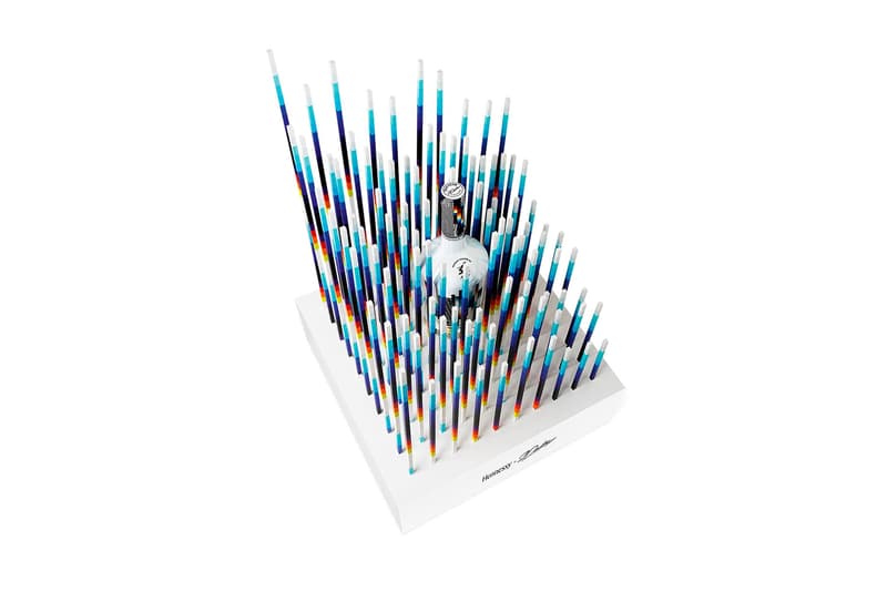 Felipe Pantone x Hennessy Collector's Edition Bottle Release sculptures