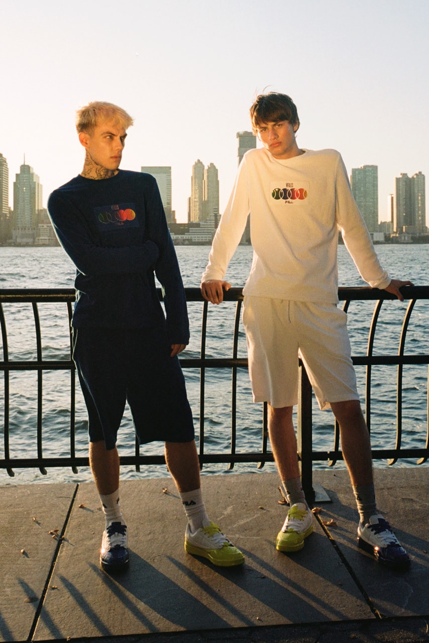 VFILES x FILA Capsule Collection for Greenhouse Sneakers Tennis 88 Green Blue Pink Yellow Dresses Tracksuits Sweatshirts Long sleeves Cropped Tees Shorts