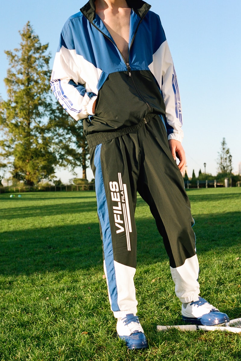 VFILES x FILA Capsule Collection for Greenhouse Sneakers Tennis 88 Green Blue Pink Yellow Dresses Tracksuits Sweatshirts Long sleeves Cropped Tees Shorts