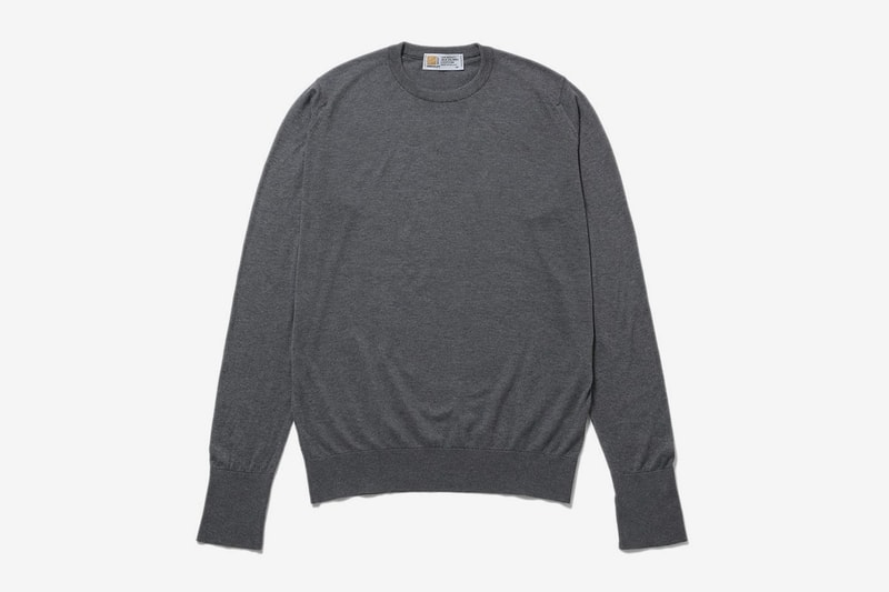 fragment design John Smedley Crewneck essentials sweaters long sleeves pullovers shirts made in england sea island wear thunderbolts logo packaging ginza hiroshi fujiwara