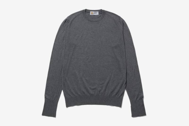 fragment design John Smedley Crewneck essentials sweaters long sleeves pullovers shirts made in england sea island wear thunderbolts logo packaging ginza hiroshi fujiwara