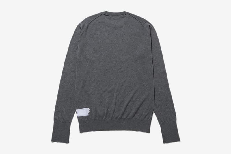 fragment design John Smedley Crewneck essentials sweaters long sleeves pullovers shirts made in england sea island wear thunderbolts logo packaging ginza hiroshi fujiwara