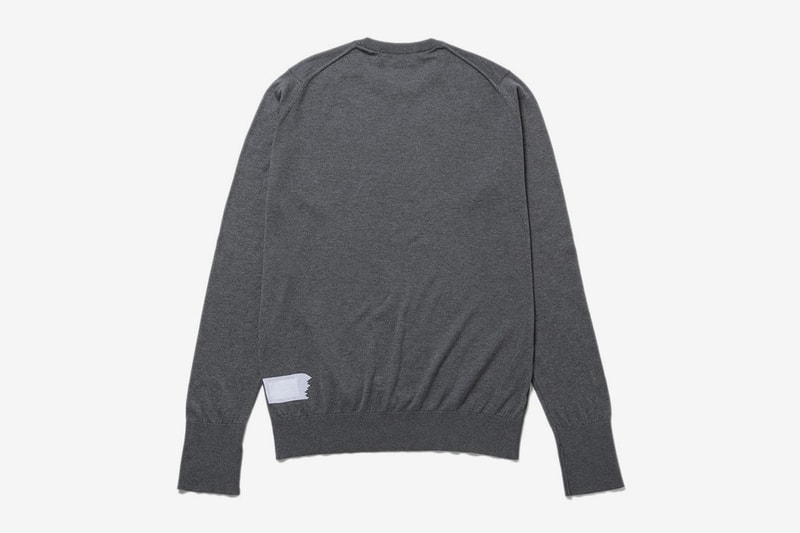 fragment design John Smedley Crewneck essentials sweaters long sleeves pullovers shirts made in england sea island wear thunderbolts logo packaging ginza hiroshi fujiwara