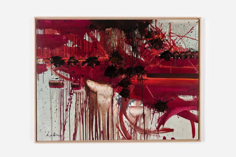 Georges Mathieu Exhibition Perrotin Hong Kong Paintings Lyrical Abstraction Red Blue Purple Yellow Black