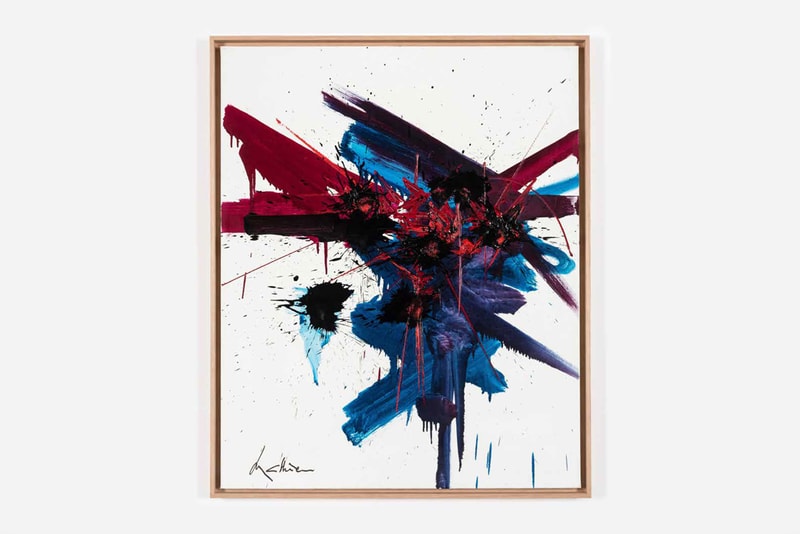 Georges Mathieu Exhibition Perrotin Hong Kong Paintings Lyrical Abstraction Red Blue Purple Yellow Black 
