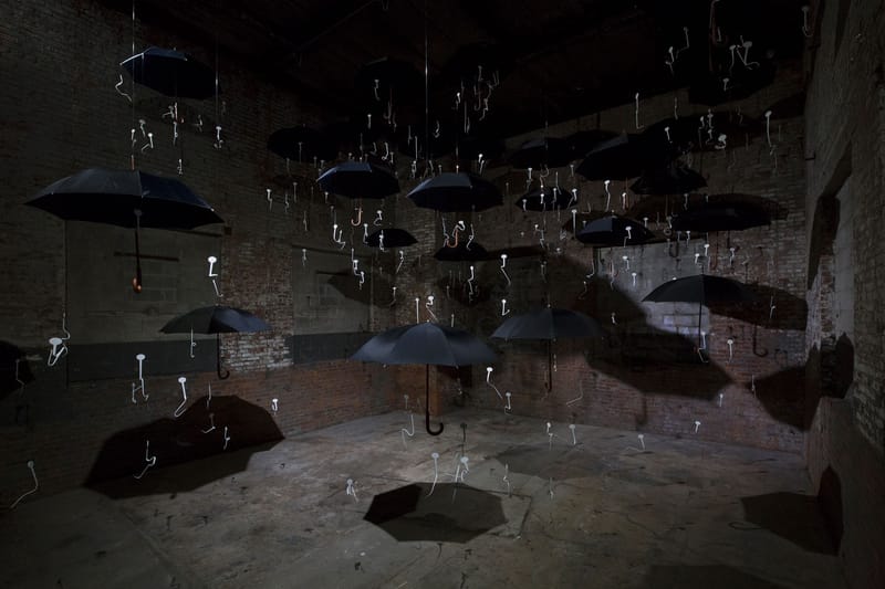 It's Raining Umbrellas in Gilles Barbier's "Laughing at Clouds" Exhibition