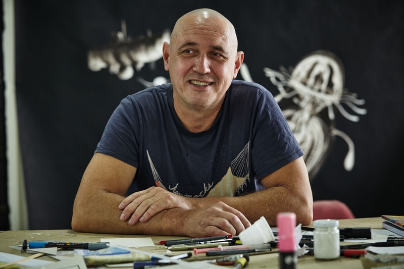 gilles barbier laughing at clouds the chimney solo exhibition artworks sculptures installations