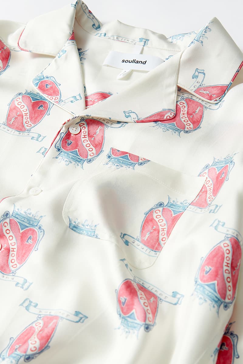 goodhood soulland silk pyjama shirt release information collection trousers hand drawn graphics charlie roberts kurt cobain buy cop purchase london copenhagen