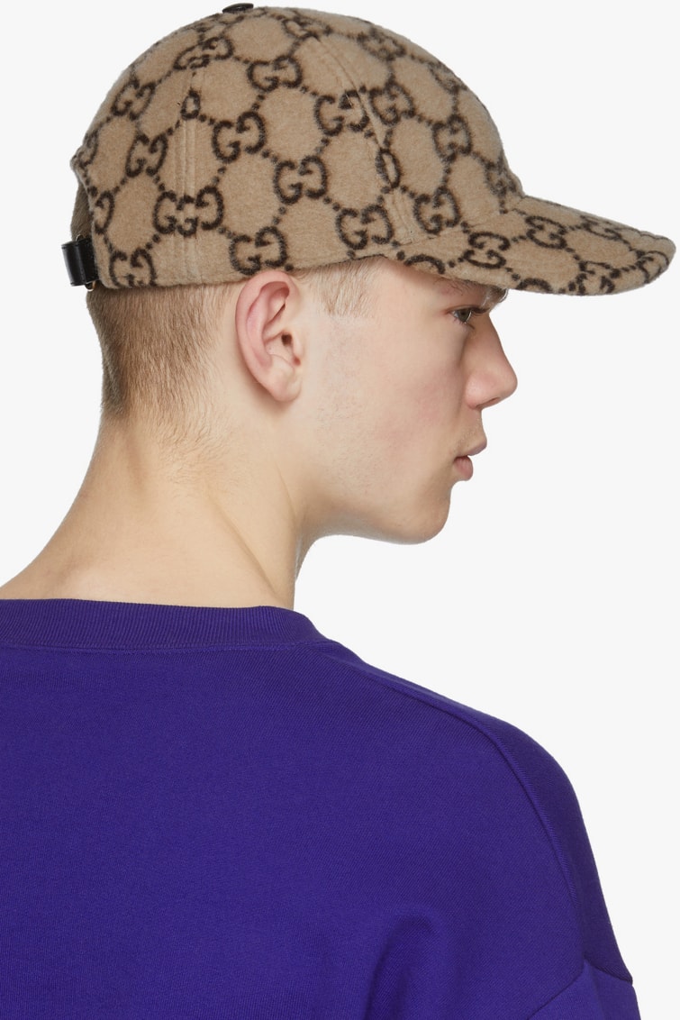 Gucci Cruise 2020 Beige Wool GG Beanie Baseball Cap Visor SSENSE First Look New Season Hats Winter Headwear Warm Alessandro Michele Gift Guide Presents Luxury Fashion Menswear Italy
