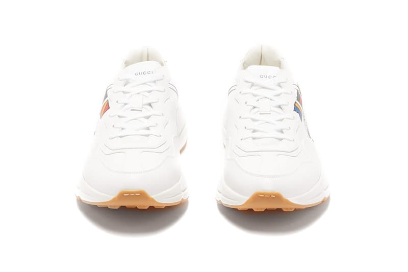 Gucci Rhyton "Worldwide" Sneaker Ivory Leather Imaginary Flag Print Community Unity Footwear Chunky Sneaker Designer Alessandro Michele