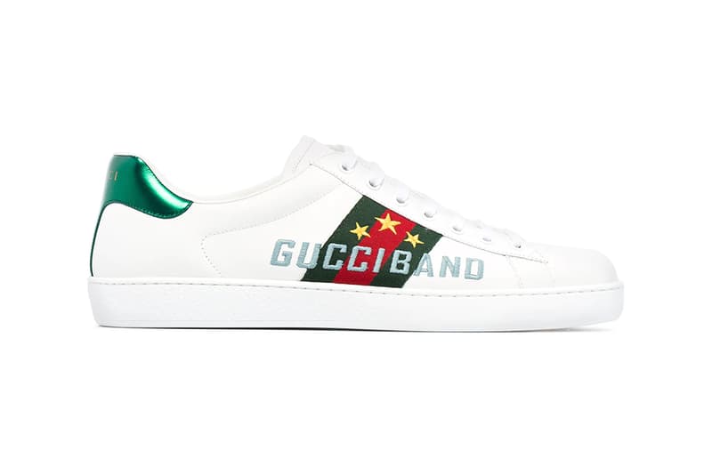 gucci band white ace leather sneakers star stripes embroidery release fall 2019 