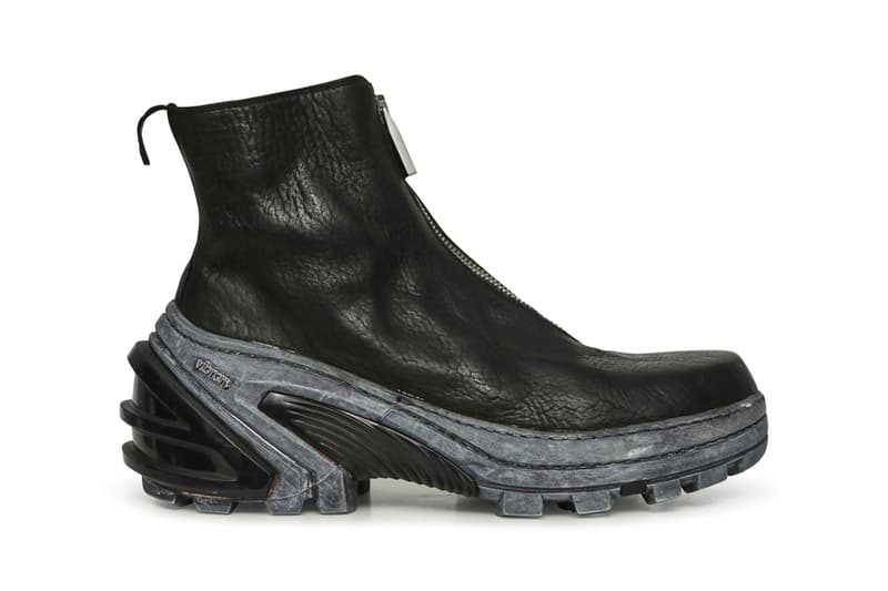 guidi 1017 alyx 9sm matthew m williams front zip boot with vibram sole italy handmade vegetable tanned leather black yellow white release fall 2019 