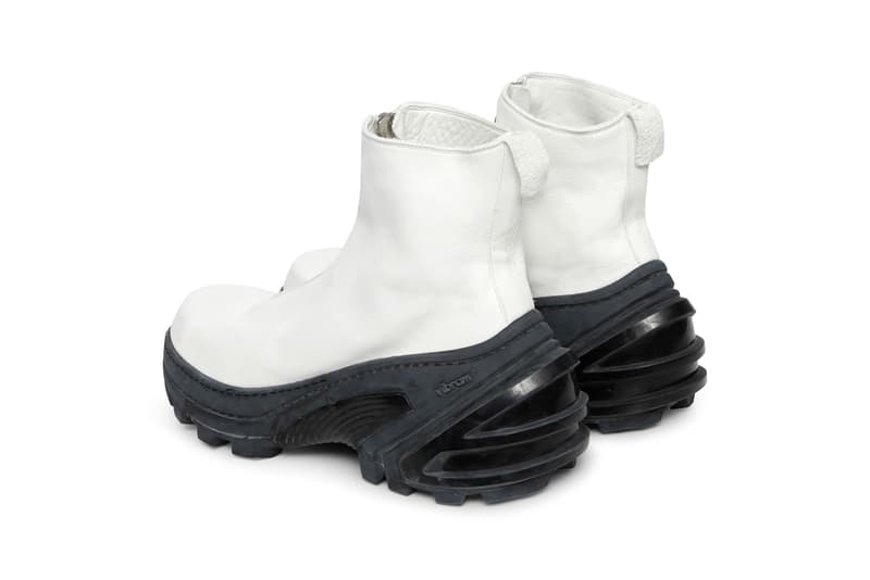 guidi 1017 alyx 9sm matthew m williams front zip boot with vibram sole italy handmade vegetable tanned leather black yellow white release fall 2019