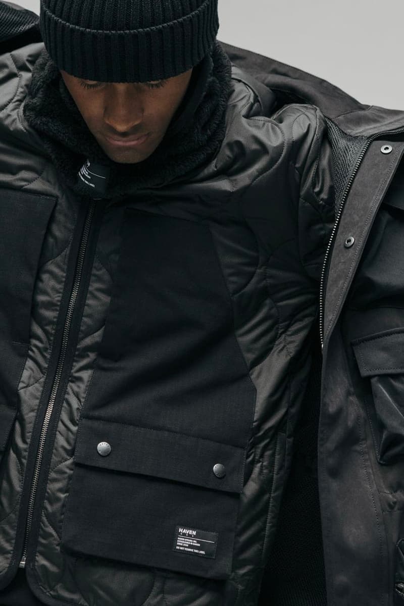 HAVEN shop Fall Winter 2019 lookbook Primaloft Polartec CORDURA high tech workwear military down fill jackets outerwear quilted canada retailer waterproof layers combat artillery