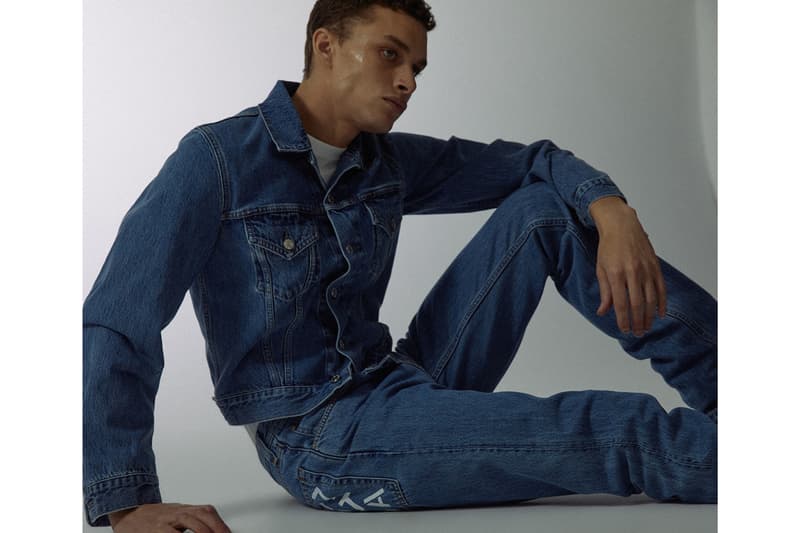 Marc Hundley Helmut Lang Capsule Collection Info Short Sleeve T-shirt Hooded Sweatshirt Stenciled Jeans Trucker Jacket Denim White Black