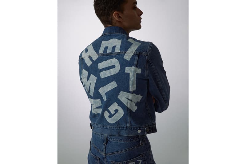 Marc Hundley Helmut Lang Capsule Collection Info Short Sleeve T-shirt Hooded Sweatshirt Stenciled Jeans Trucker Jacket Denim White Black